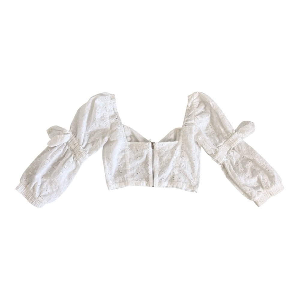 For Love and Lemons Women's Summer Bora Blouse White Size S - Picture 3 of 6